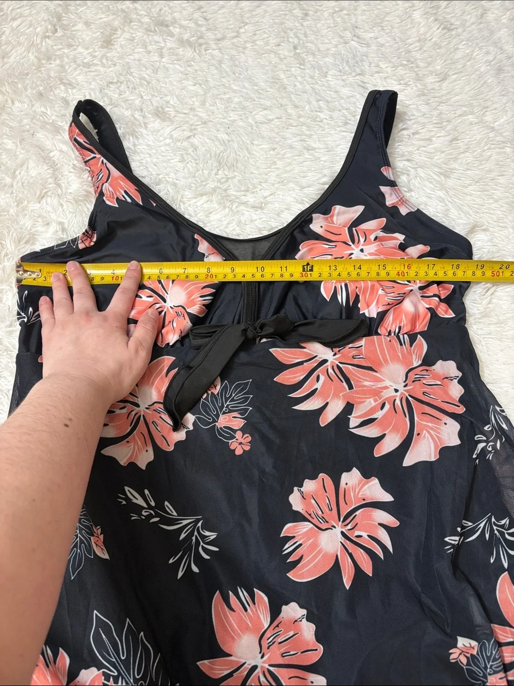 NEW Zando Floral One Piece Swim Dress Mesh Size XXL